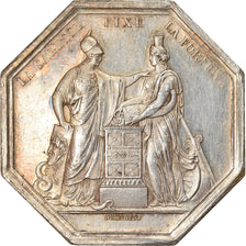 Francia, medalla, Savings Bank, Banque de France, An VIII, Dumarest, EBC, Plata