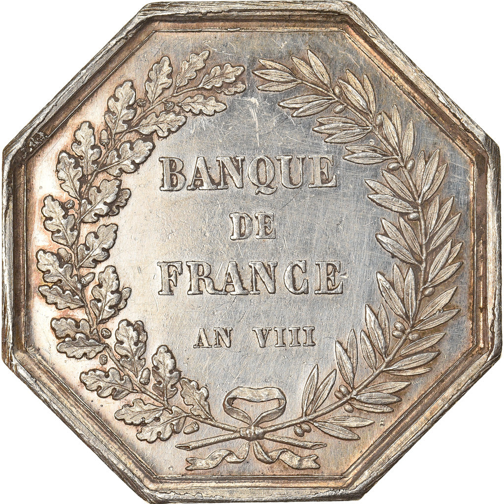 Francia, medalla, Savings Bank, Banque de France, An VIII, Dumarest, EBC, Plata