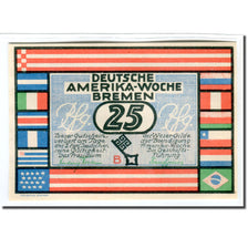 Banknote, Germany, Bremen Deutsche Amerika Woche, 25 Pfennig, paysage, 1922