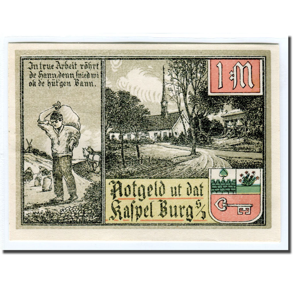 Banknote, Germany, Burg in Süderdithmarschen, 1 Mark, paysage, 1916