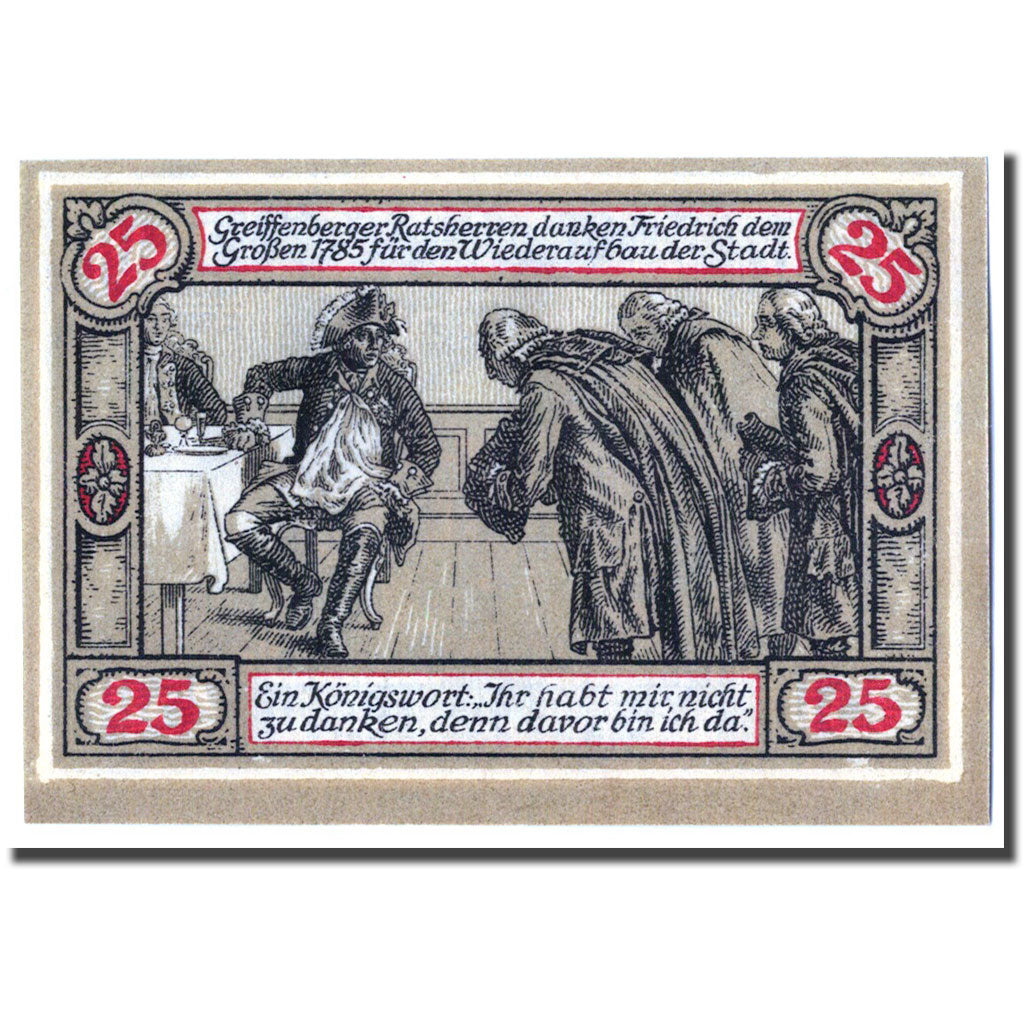Banknote, Germany, Greiffenberg, 25 Pfennig, personnage, 1920, 1920-04-19