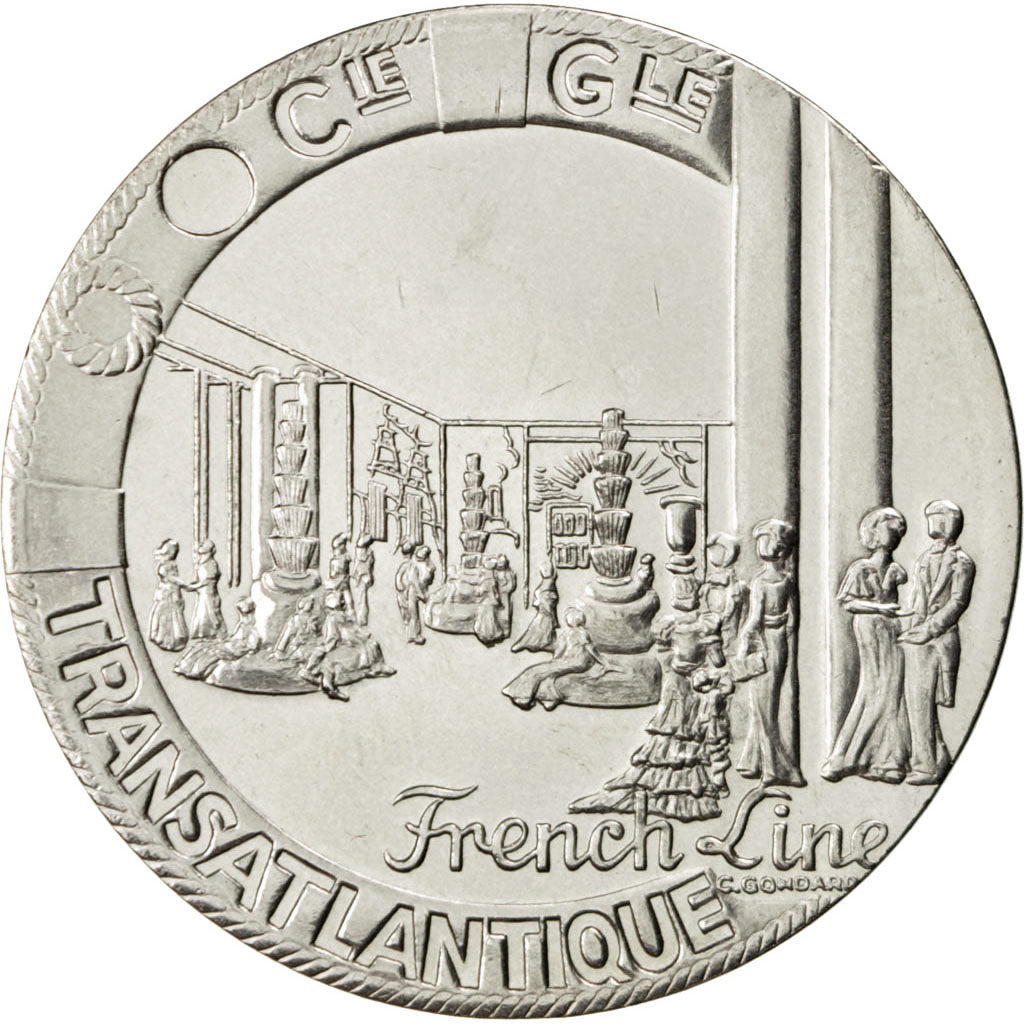 FRANCE, Shipping, French Fifth Republic, Medal, MS(60-62), Nickel, 41, 30.70