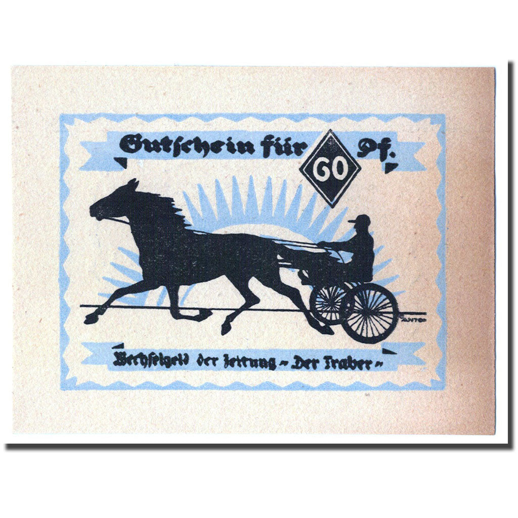 Banknote, Germany, Hamburg, 60 Pfennig, cavalier, 1921, 1921-12-31, UNC(63)