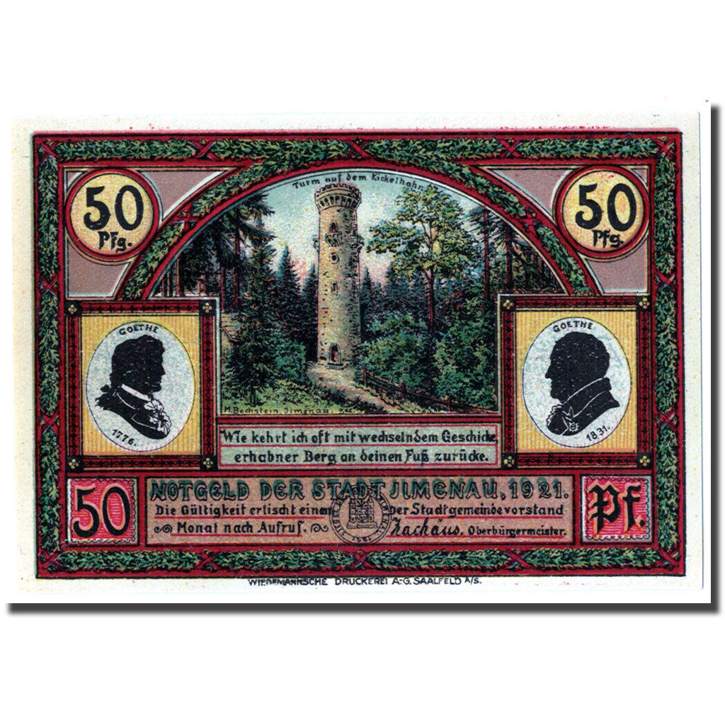 Banknote, Germany, Ilmenau Stadt, 50 Pfennig, village, 1921, UNC(63), Mehl:643.4