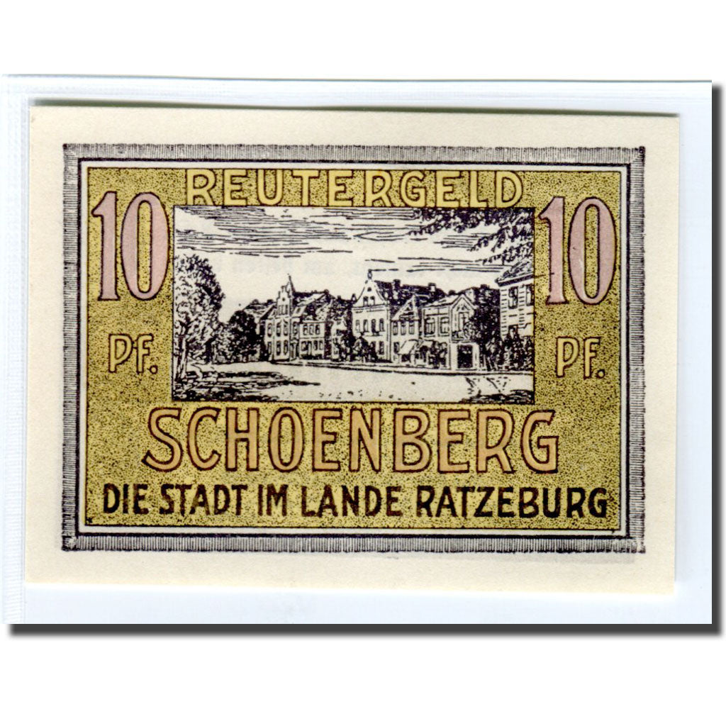 Banconote, Germania, Schönberg, 10 Pfennig, rue, 1922, SPL, Mehl:1195.2