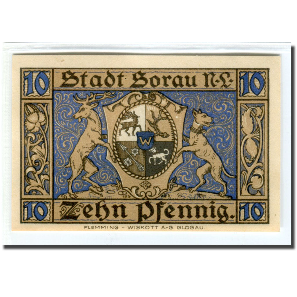Banknote, Germany, Sorau .NL, 10 Pfennig, Blason, 1921, 1921-03-01, UNC(63)