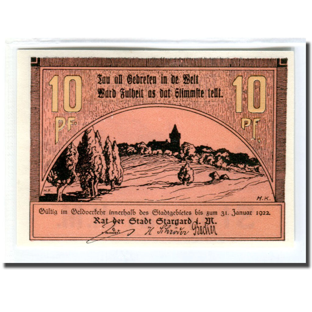 Banknote, Germany, Stargard, 10 Pfennig, paysage, 1922, UNC(63), Mehl:1253.1