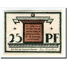 Banknote, Germany, Wismar, 25 Pfennig, Batiment, 1921, 1921-12-31, UNC(63)