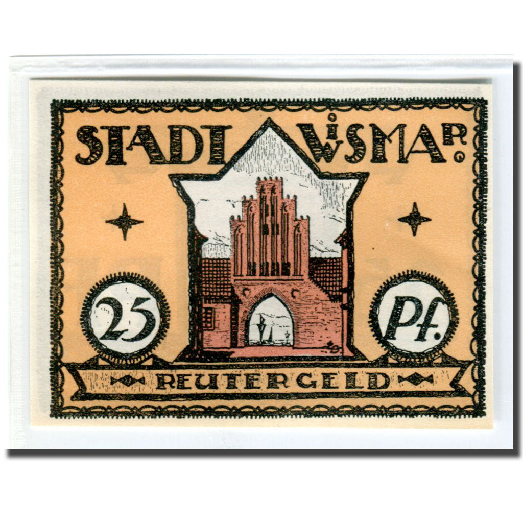 Banknote, Germany, Wismar, 25 Pfennig, Batiment, 1921, 1921-12-31, UNC(63)