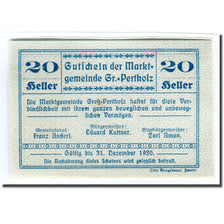 Banknote, Austria, Gross-Pertholz, 20 Heller, N.D, 1920, UNC(63), Mehl:295
