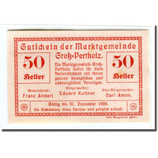 Banknote, Austria, Gross-Pertholz, 50 Heller, N.D, 1920, UNC(63), Mehl:295