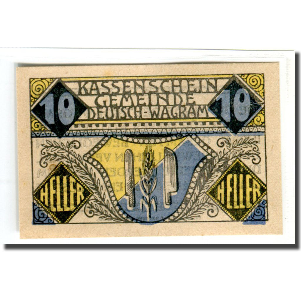 Banknote, Austria, Deutsch-Wagram, 10 Heller, Texte, 1920, UNC(63), Mehl:121bE