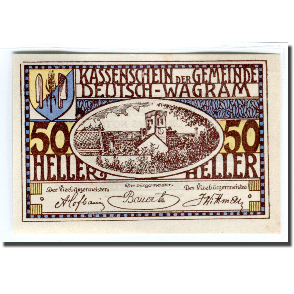 Banknote, Austria, Deutsch-Wagram, 50 Heller, texte 1, 1920, UNC(63), Mehl:121bF
