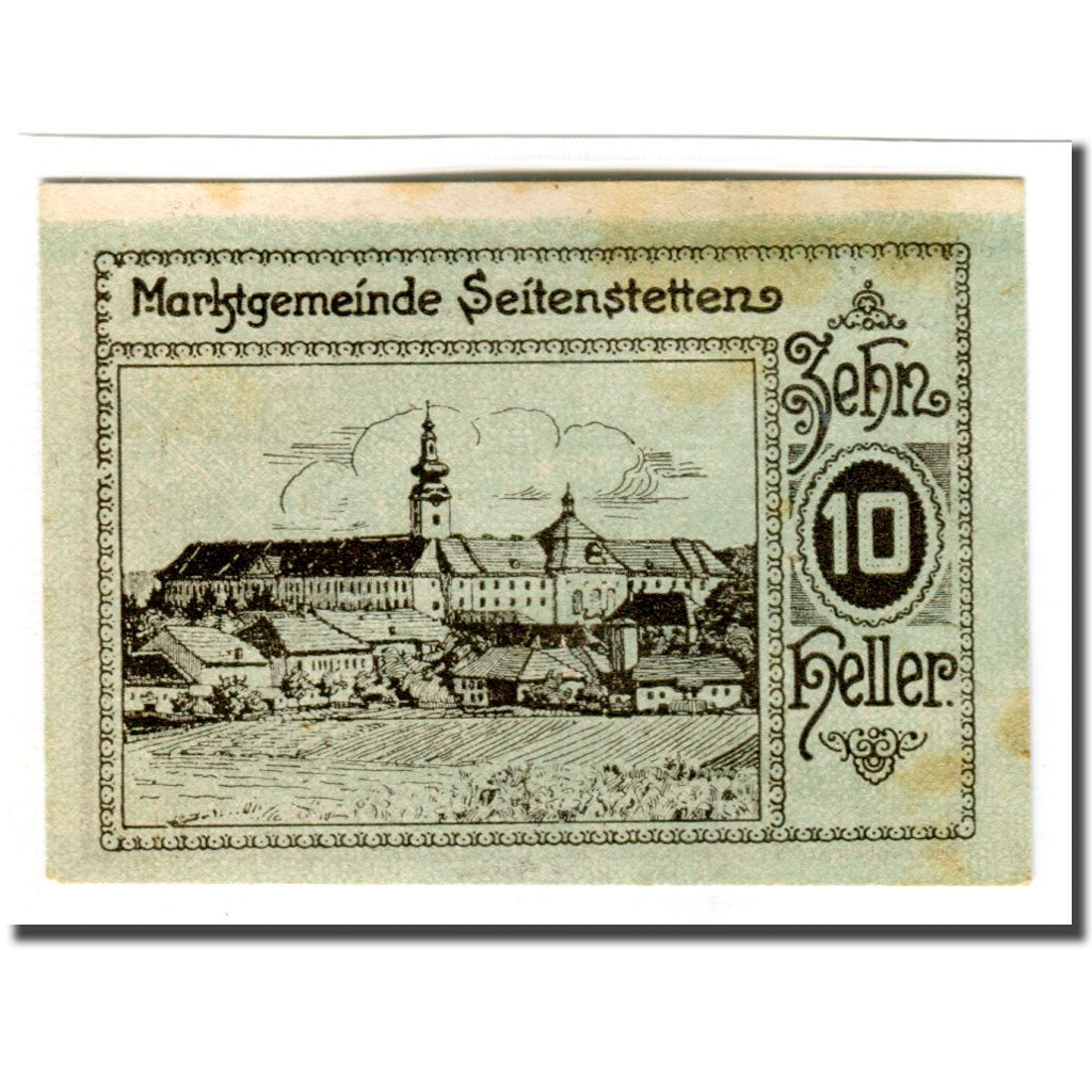 Banknote, Austria, Seitenstetten, 10 Heller, paysage, 1920, 1920-04-07, UNC(63)