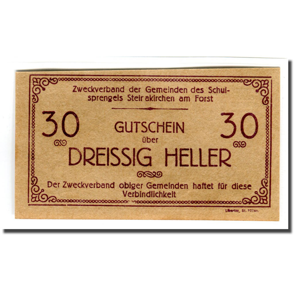 Banknote, Austria, Steinakirchen am Forst, Heller, personnage 1, 1920, UNC(63)