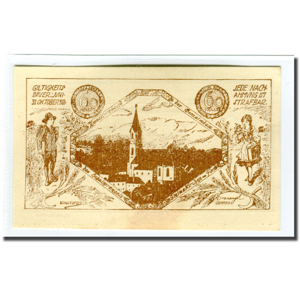 Banknote, Austria, Steinakirchen am Forst, Heller, personnage 2, 1920, UNC(63)