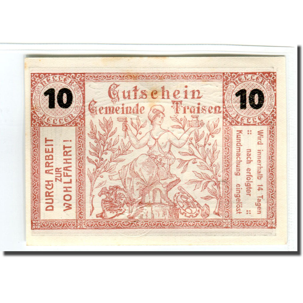 Banknote, Austria, Traisen, 10 Heller, Usine 1, UNC(63), Mehl:1076IIb