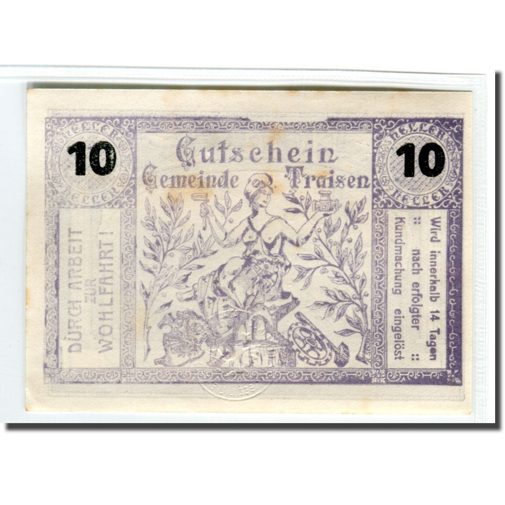 Banconote, Austria, Traisen, 10 Heller, Usine 2, SPL-, Mehl:1076IIc