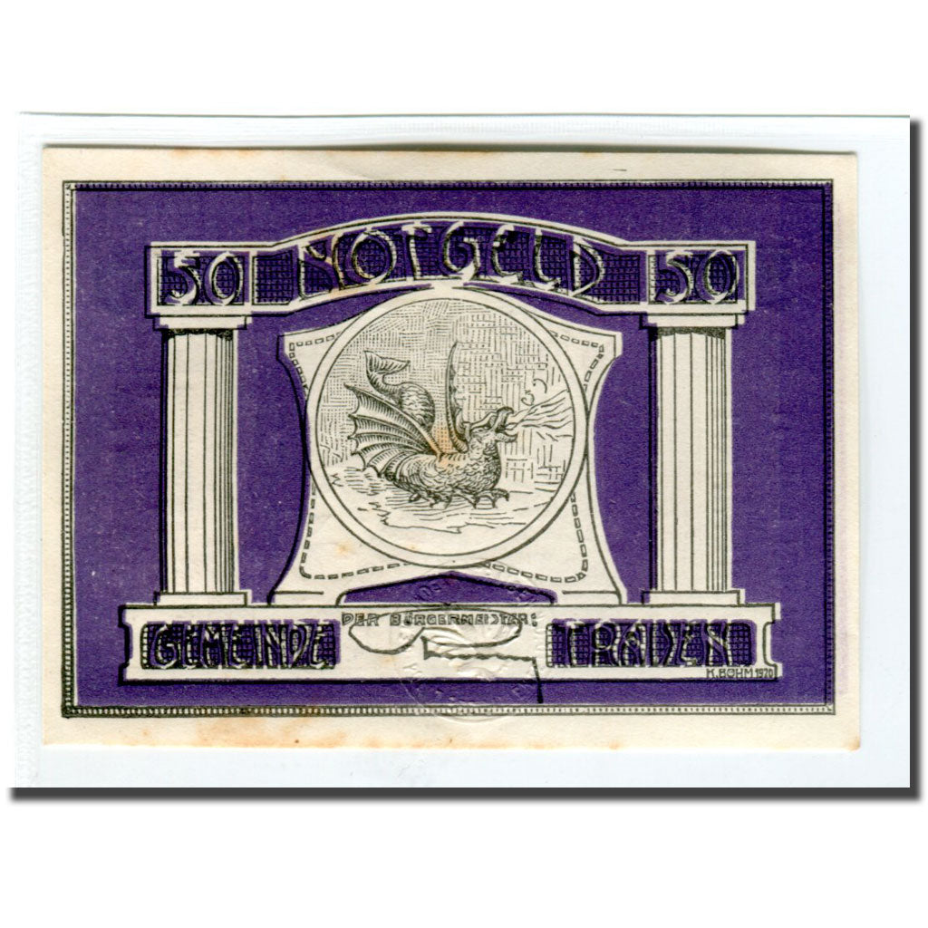 Banknote, Austria, Traisen, 50 Heller, Dragon 2, AU(55-58), Mehl:1076IIc