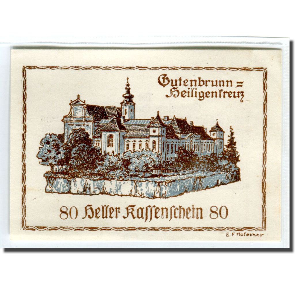 Banknote, Austria, Gutenbrunn, 80 Heller, Texte 3, 1920, UNC(63), Mehl:316