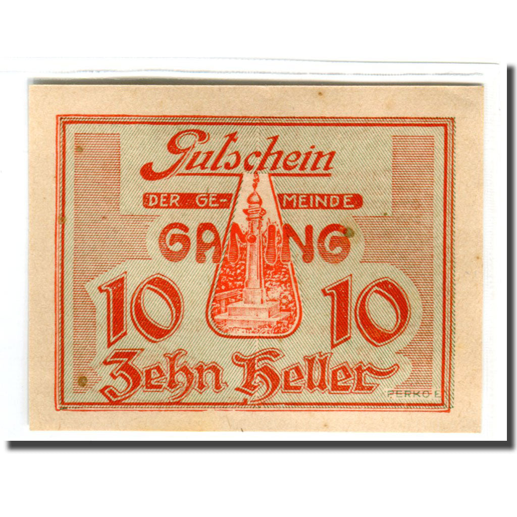 Banknote, Austria, Gaming, 10 Heller, Texte, 1920, 1920-12-31, UNC(63)