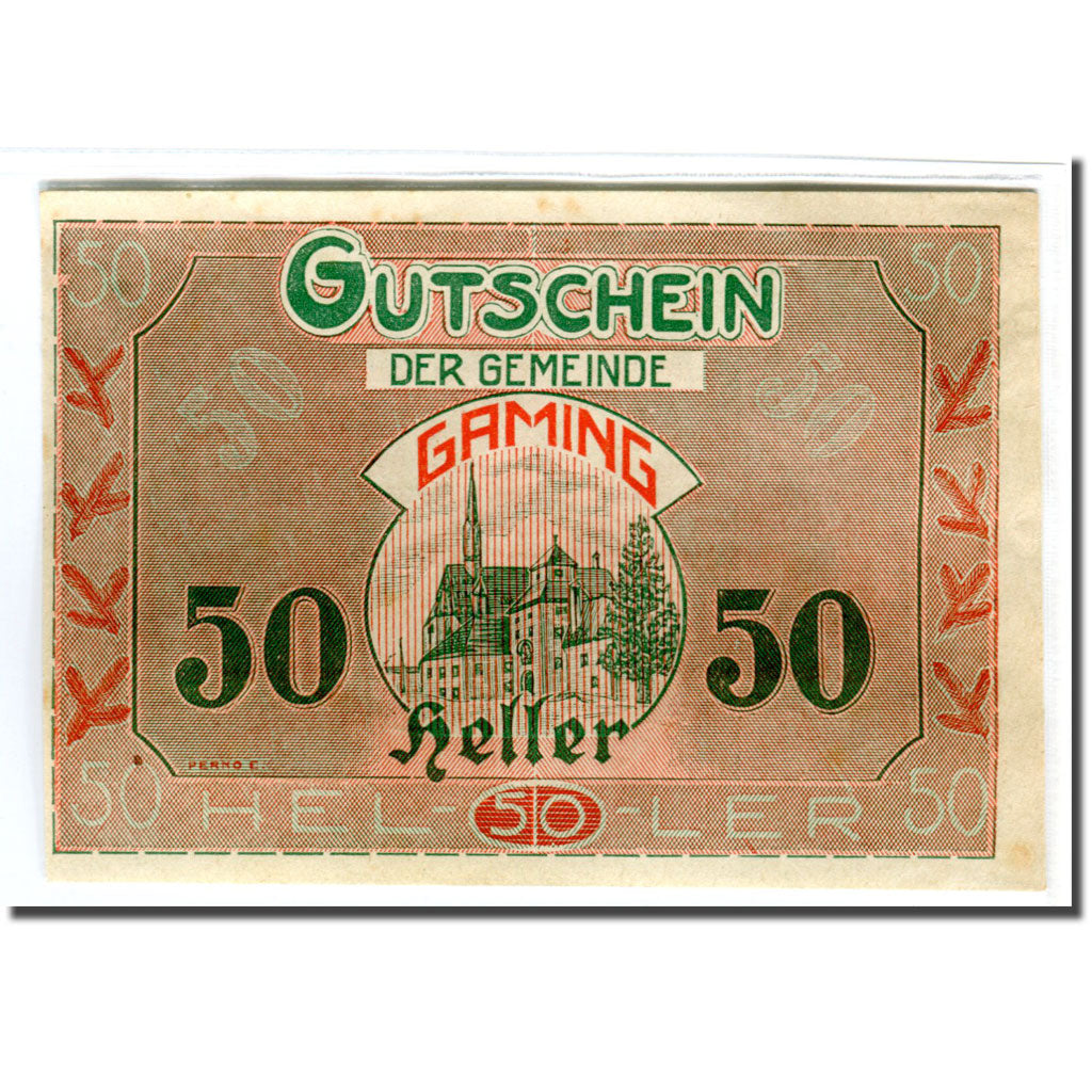 Banknote, Austria, Gaming, 50 Heller, Texte 3, 1920, 1920-12-31, UNC(63)