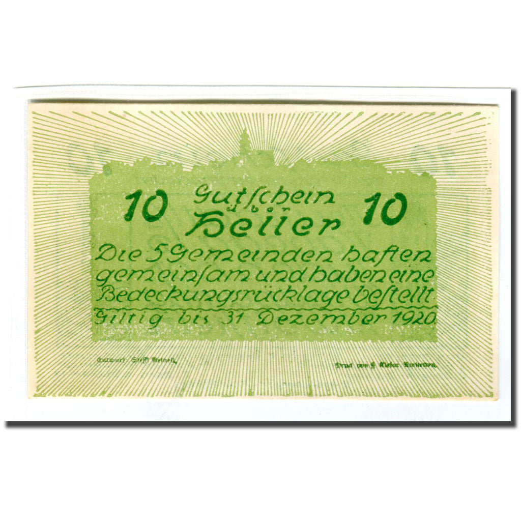 Banknote, Austria, Neustadtl Nabegg Judenhof Windpassing Kl. Wolfstein N.Ö, 10