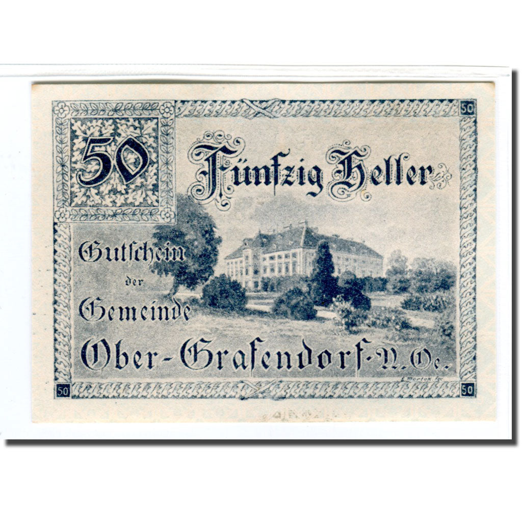 Banknote, Austria, Ober-Grafendorf N.Ö. Gemeinde, 50 Heller, Texte 2, 1920
