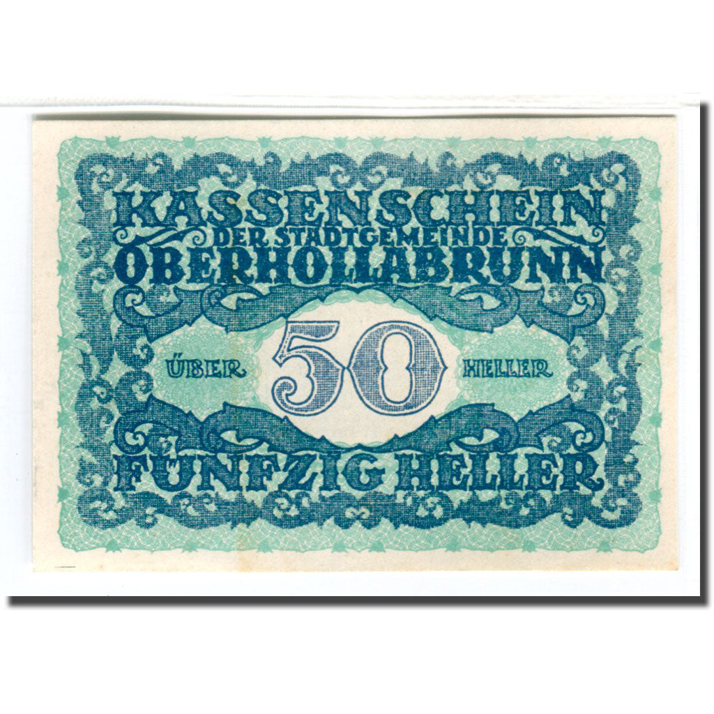 Banknote, Austria, Oberhollabrunn, 50 Heller, batiment 1, 1920, UNC(63)