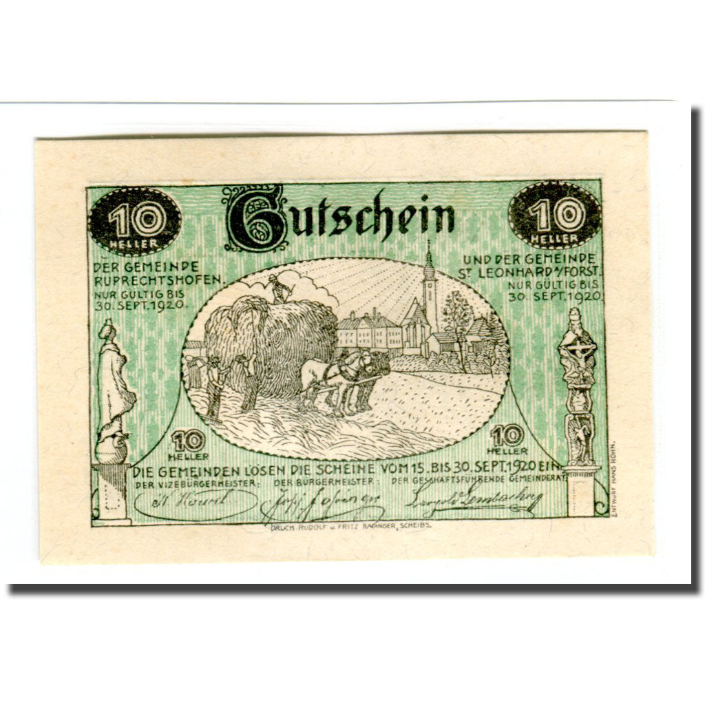 Banknote, Austria, St. Leonhard am Forst und Ruprechtshofen N.Ö. Gemeinden, 10