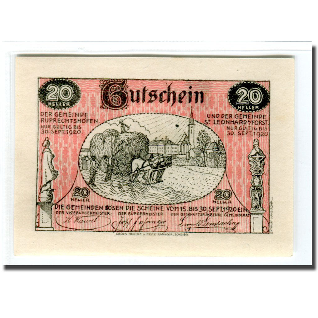 Biljet, Oostenrijk, St. Leonhard am Forst und Ruprechtshofen N.Ö. Gemeinden, 20