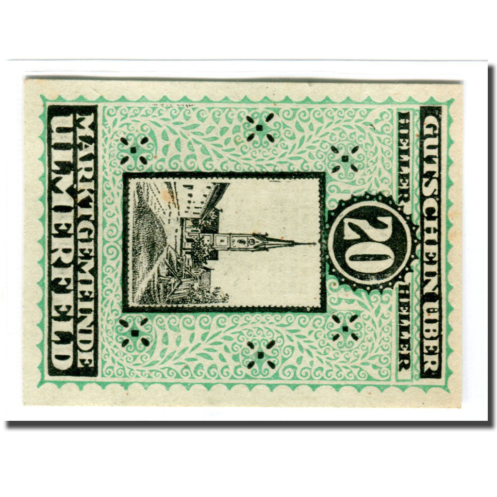 Banknote, Austria, Ulmerfeld, 20 Heller, Eglise, 1920, 1920-01-01, UNC(63)