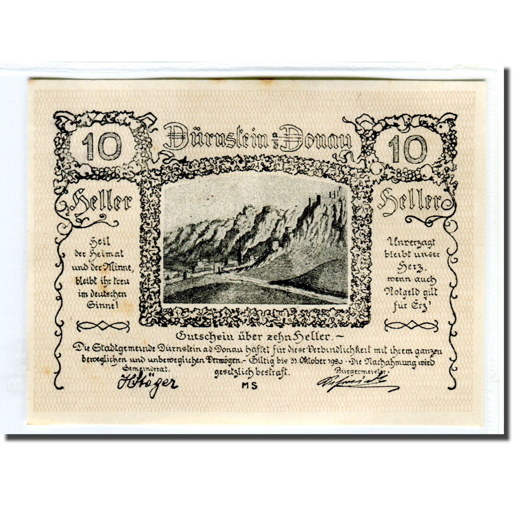 Billete, Austria, Dürnstein, 10 Heller, N.D, SC, Mehl:138