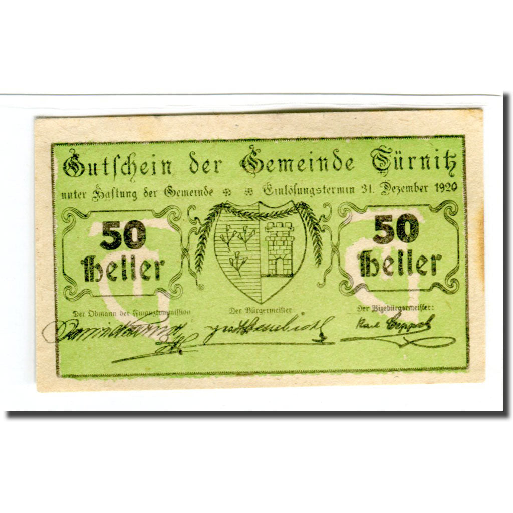 Billete, Austria, Türnitz N.Ö. Gemeinde, 50 Heller, N.D, 1920, SC, Mehl:1086a