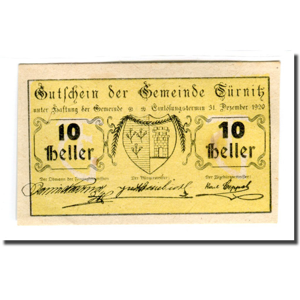 Banknote, Austria, Türnitz N.Ö. Gemeinde, 10 Heller, N.D, 1920, UNC(63)