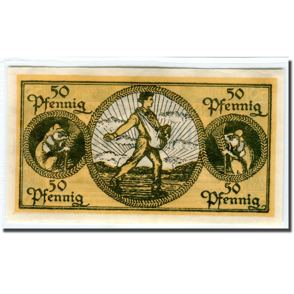 Banknote, Germany, Erbach im Odenwald Kreis, 50 Pfennig, personnage, 1918