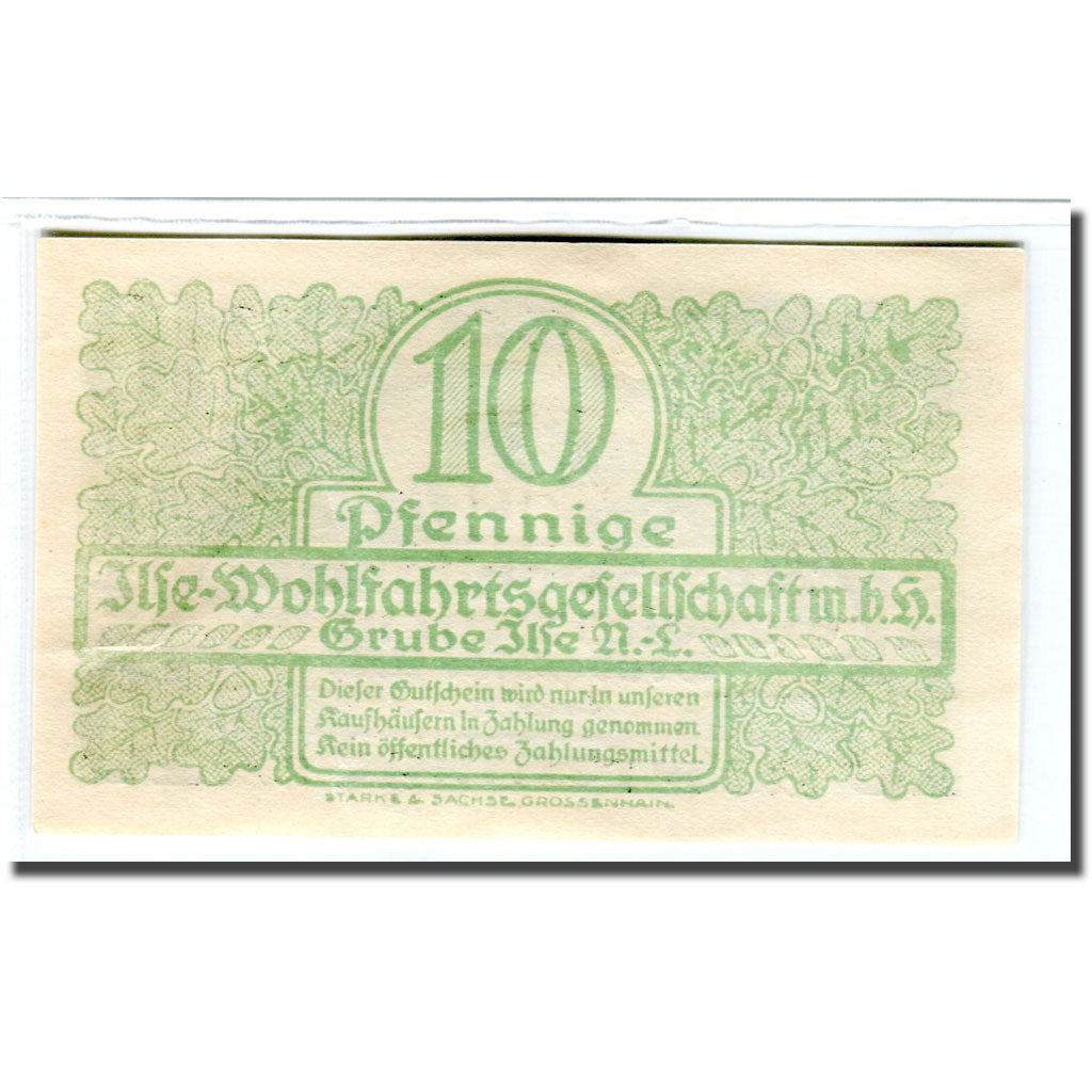 Banconote, Germania, Grube Ilse, 10 Pfennig, valeur faciale, 1917, SPL