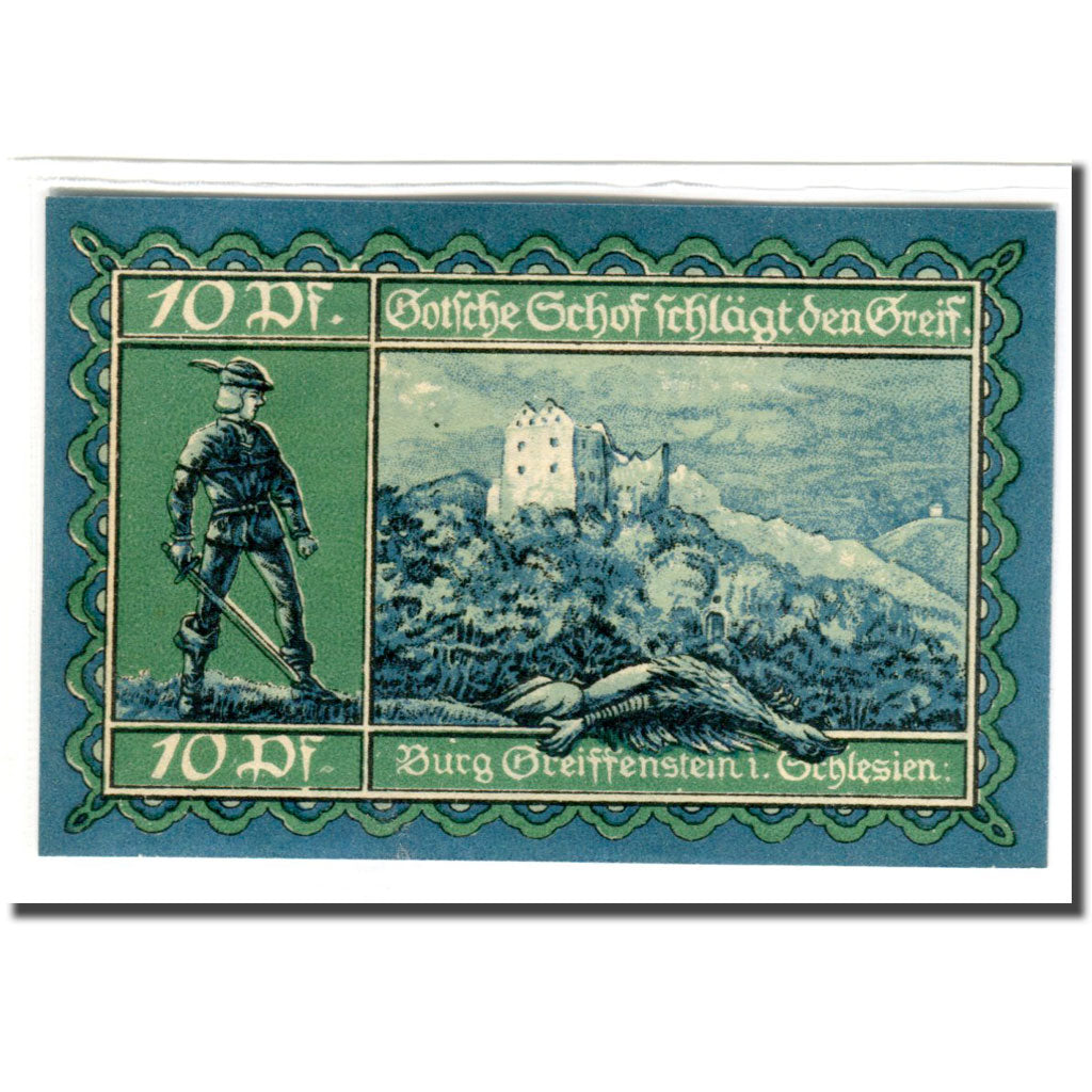 Banknote, Germany, Greiffenberg, 10 Pfennig, personnage, 1920, 1920-04-19