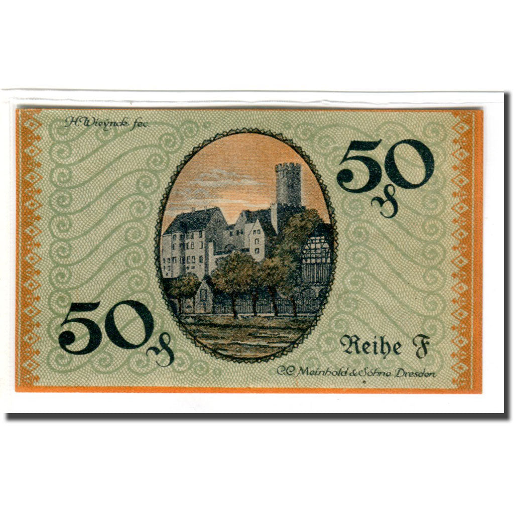 Banknote, Germany, Borna Amtshauptmannschaft, 50 Pfennig, rue, 1919, UNC(63)