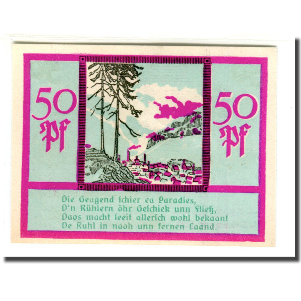 Biljet, Duitsland, Ruhla, 50 Pfennig, paysage, 1920, 1920-05-01, SPL, Mehl:57.4b