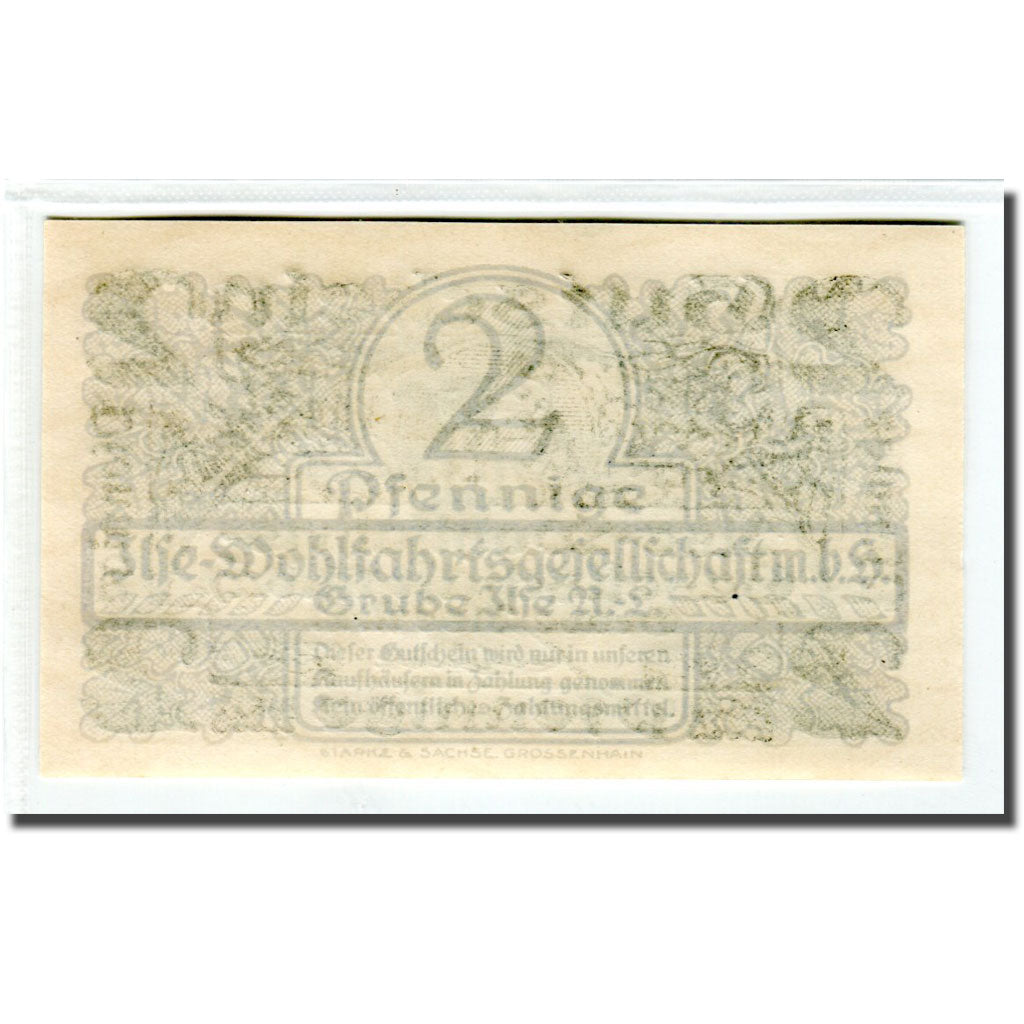 Banknote, Germany, Grube Ilse, 2 Pfennig, valeur faciale, 1917, UNC(63)