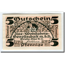 Banconote, Germania, Grube Ilse, 5 Pfennig, valeur faciale 1, 1917, SPL