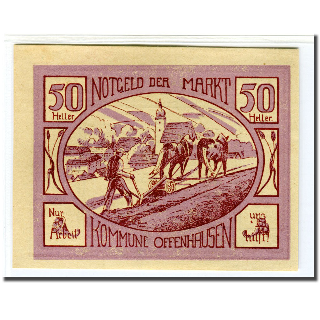 Banknote, Austria, Offenhausen O.Ö. Prv. Marktkommune, 50 Heller, personnage 2