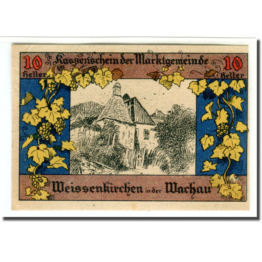 Banknote, Austria, Weissenkirchen an der Donau, 10 Heller, Texte, 1920