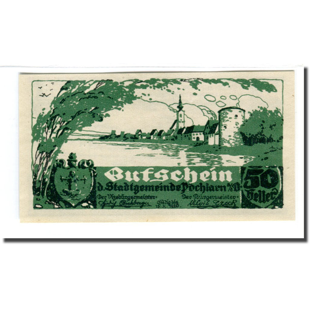 Banknote, Austria, Pochlarn, 50 Heller, paysage, 1920, UNC(63), Mehl:755IV
