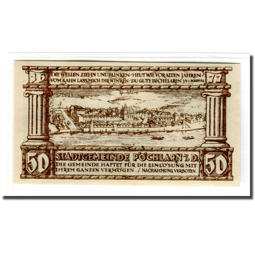 Banknote, Austria, Pochlarn, 50 Heller, paysage, 1920, UNC(63), Mehl:755IV