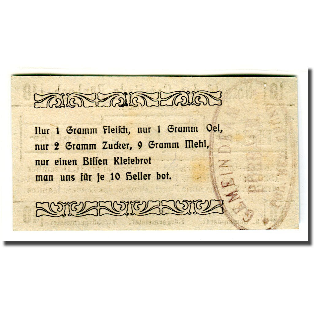 Banknote, Austria, Pürbach, 10 Heller, Texte, 1920, UNC(63), Mehl:793I