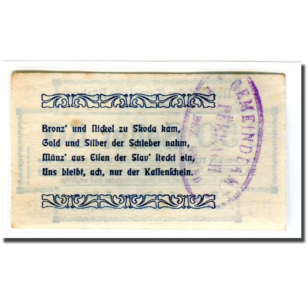 Biljet, Oostenrijk, Pürbach, 50 Heller, Texte 2, 1920, SUP, Mehl:793IIb