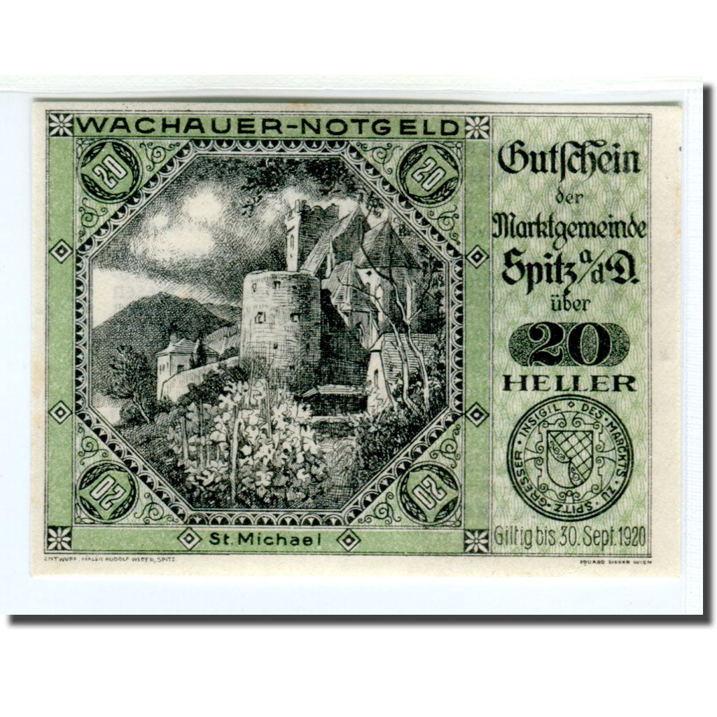 Biljet, Oostenrijk, Wachauer Notgeld St. Michael N.Ö. Gemeinde, 20 Heller