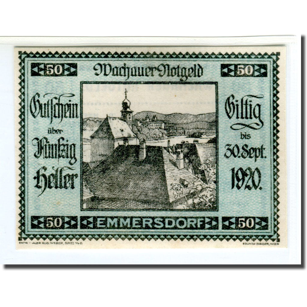 Geldschein, Österreich, Wachauer Notgeld Schloß Ranna-Mühldorf Gemeinde, 50